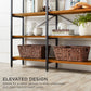 Industrial Bookshelf for Living Room, Walkway w/ Elevated Design - 55in