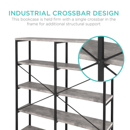 Industrial Bookshelf for Living Room, Walkway w/ Elevated Design - 55in