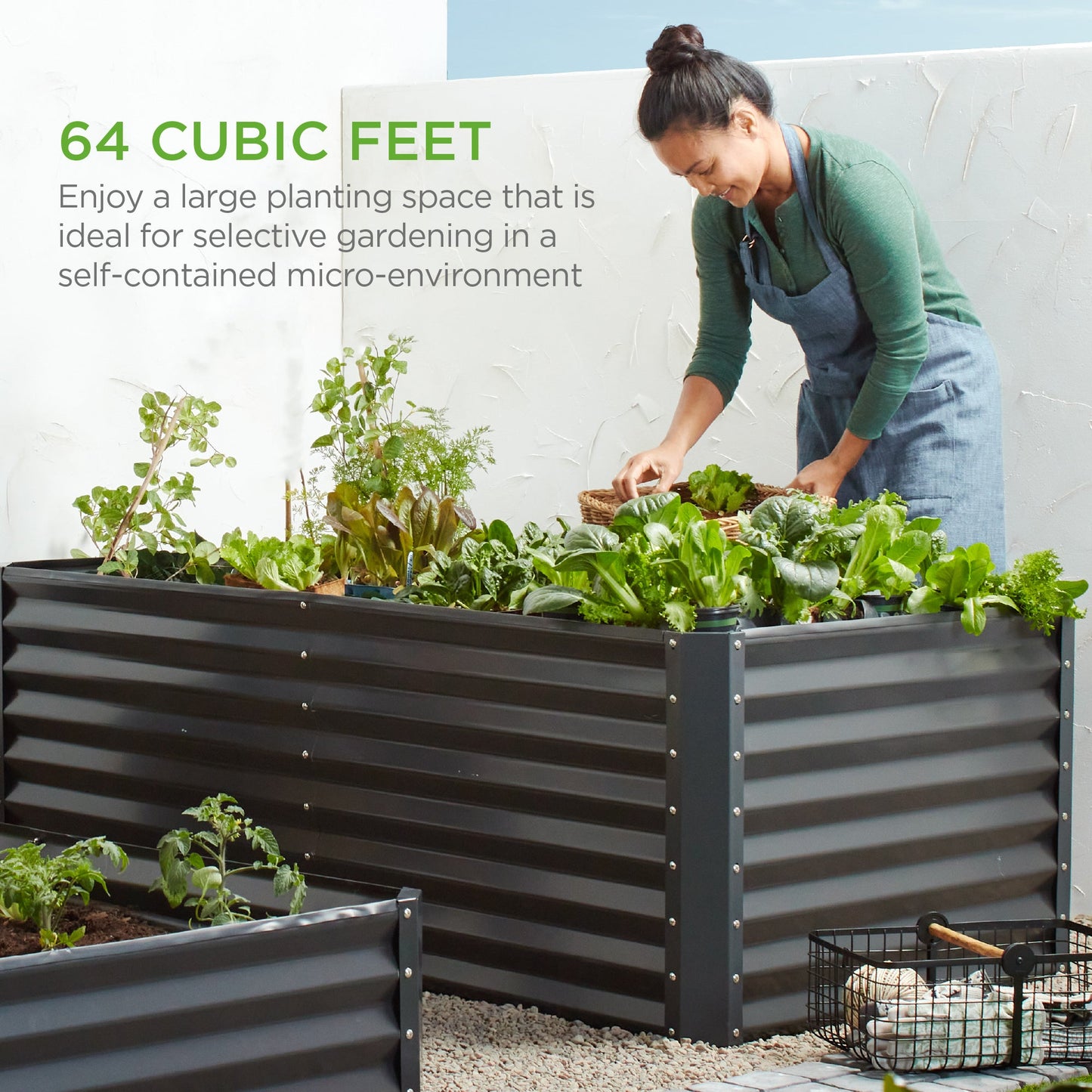 Outdoor Metal Raised Garden Bed for Vegetables, Flowers, Herbs - 8x4x2ft