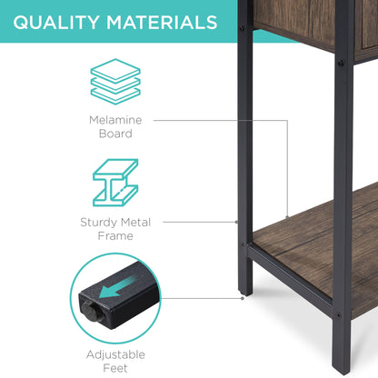 Storage Bookshelf for Living Room, Walkway w/ Cabinet, Elevated Design