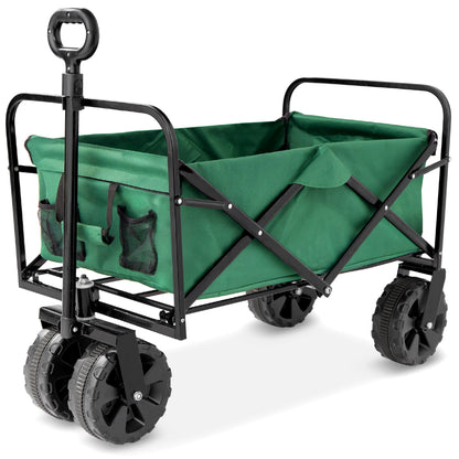 Indoor Outdoor Utility Cart w/ 360-Degree Wheels, Adjustable Handle - 36in