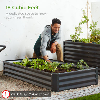 Outdoor Metal Raised Garden Bed for Vegetables, Flowers, Herbs - 6x3x1ft