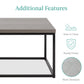 44in Modern Industrial Rectangular Wood Grain Coffee Table w/ Metal Frame