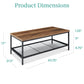 2-Tier Modern Coffee Table Industrial Rectangular Accent w/ Shelf - 44in