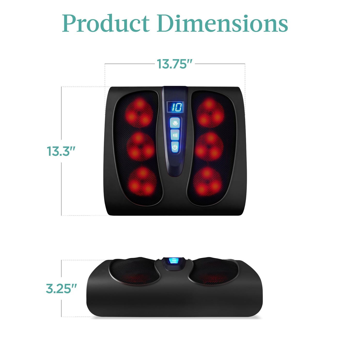 Shiatsu Foot Massager Platform w/ 6 Rollers, Heat Function