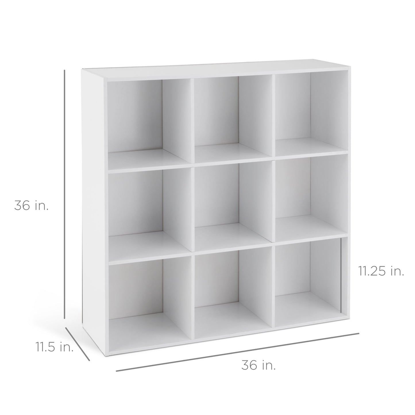 9-Cube Bookshelf Storage Display w/ 3 Removable Panels, Customizable Design