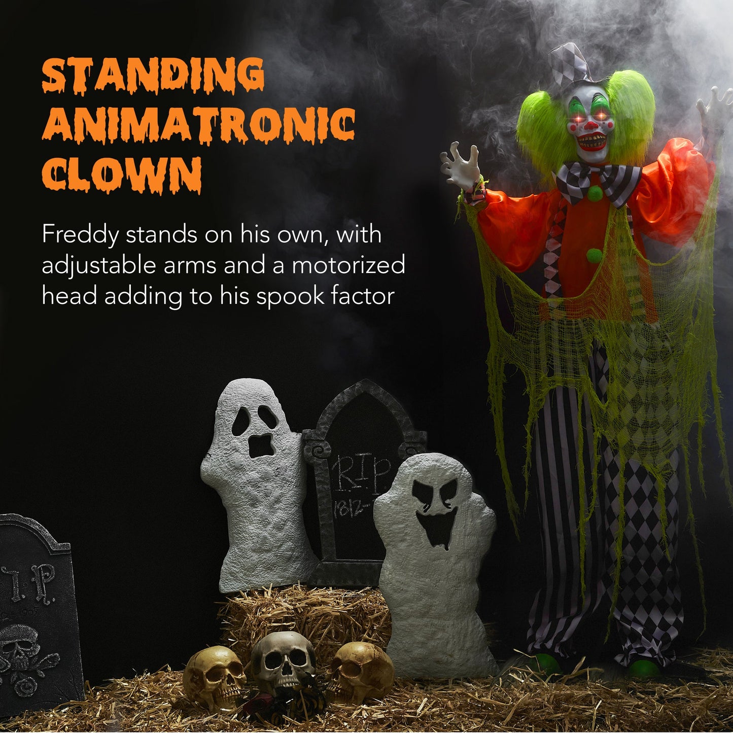 Funhouse Freddy The Motion Activated Animatronic Killer Clown Halloween Prop