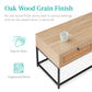2-Drawer Rattan Coffee Table w/ Oak Wood Grain Finish, Metal Frame - 39in