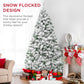 Premium Snow Flocked Artificial Pine Christmas Tree w/ Foldable Metal Base