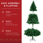 Premium Artificial Pre-Lit Pine Christmas Tree w/ 1,000 Tips, 250 LED Lights