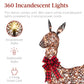 3-Piece Lighted Rattan Deer Family Outdoor Decor Set w/ 360 Lights