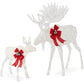 2-Piece Moose Family Lighted Outdoor Christmas Decoration Set w/ LED Lights