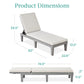Outdoor Patio Lounge Chair, Resin Chaise Lounger w/ Seat Cushion, 5 Positions