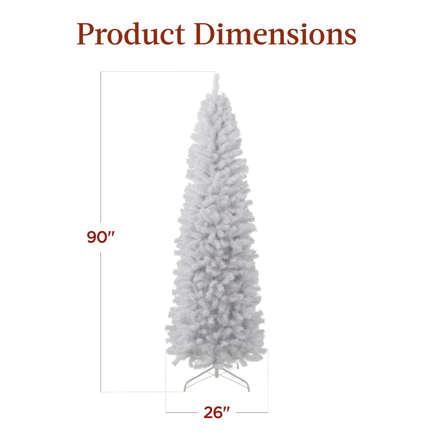 White Artificial Pencil Holiday Christmas Tree