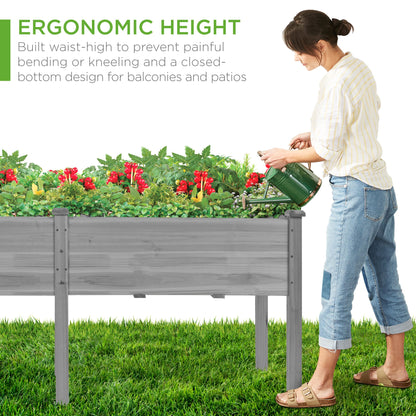 Raised Garden Bed, Elevated Wood Garden Planter Stand - 72x23x30in