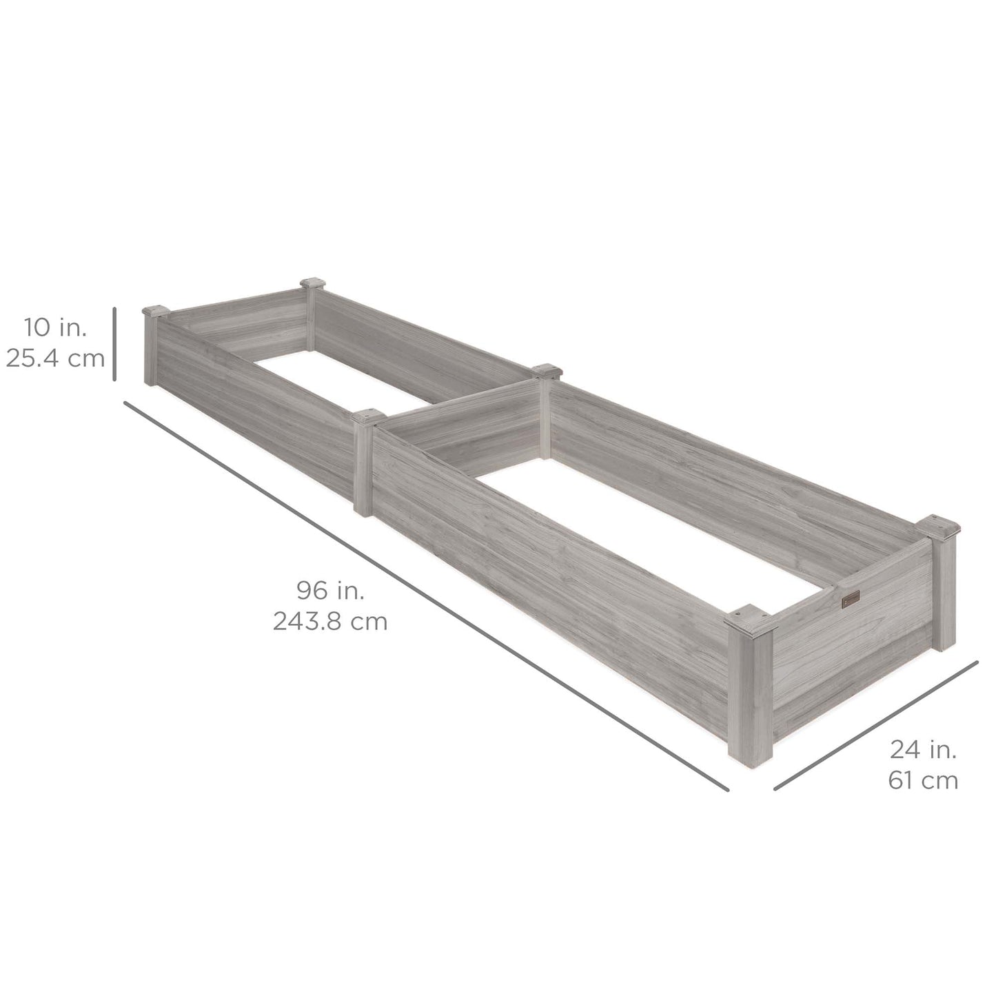 Wooden Raised Garden Bed Planter for Garden, Lawn, Yard - 8x2ft