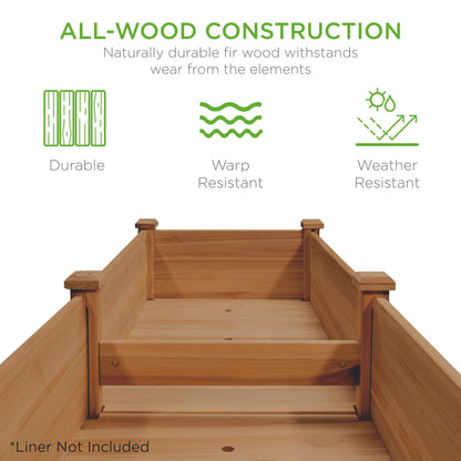 Raised Garden Bed, Elevated Wood Garden Planter Stand - 72x23x30in