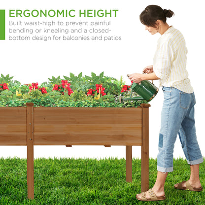 Raised Garden Bed, Elevated Wood Garden Planter Stand - 72x23x30in