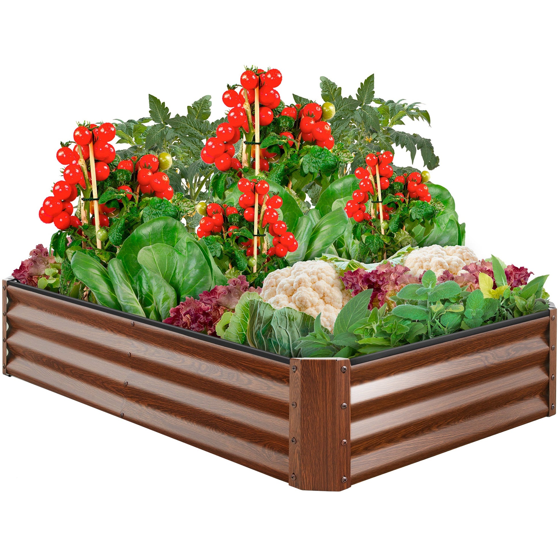 Outdoor Metal Raised Garden Bed for Vegetables, Flowers, Herbs - 6x3x1ft