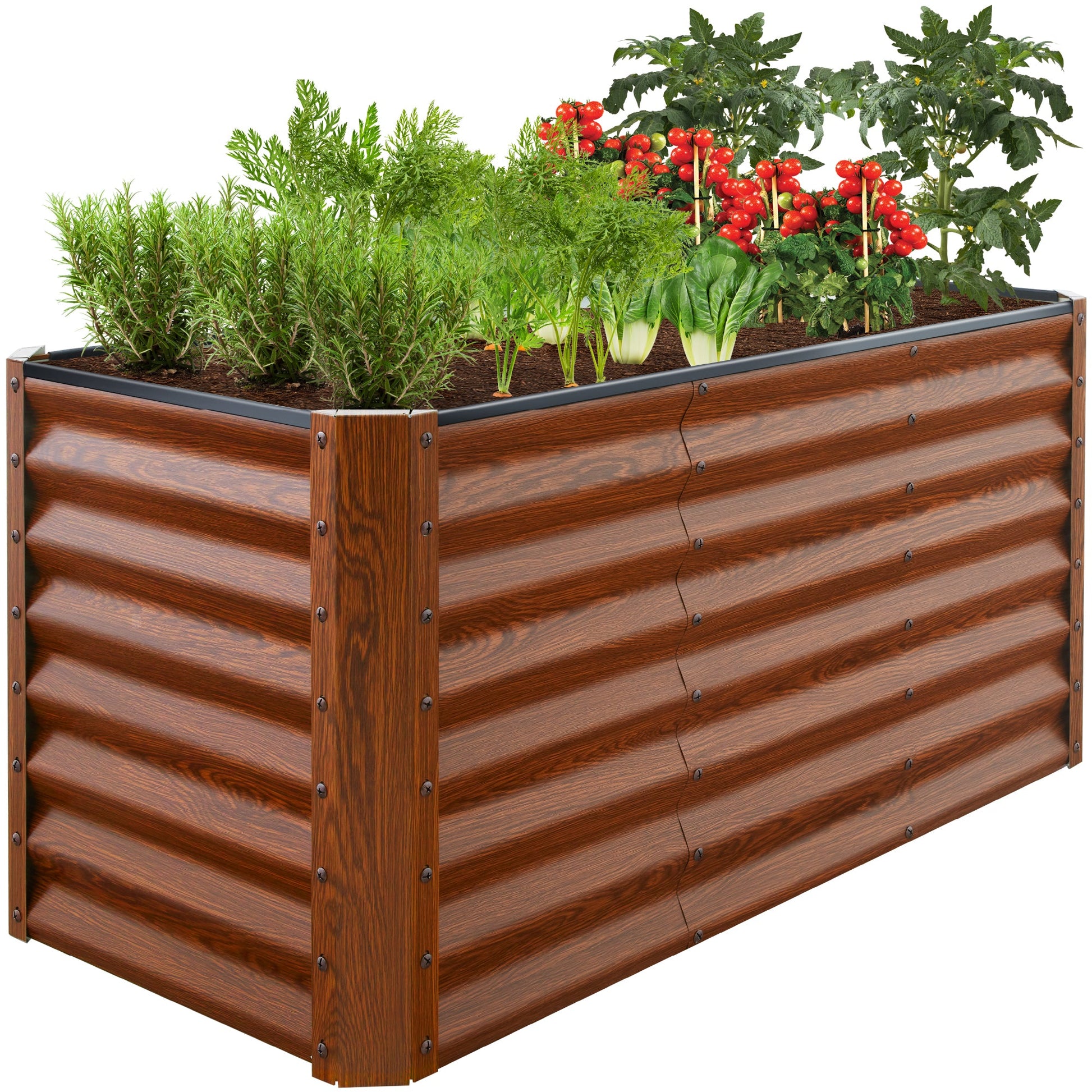 Outdoor Metal Raised Garden Bed for Vegetables, Flowers, Herbs - 4x2x2ft