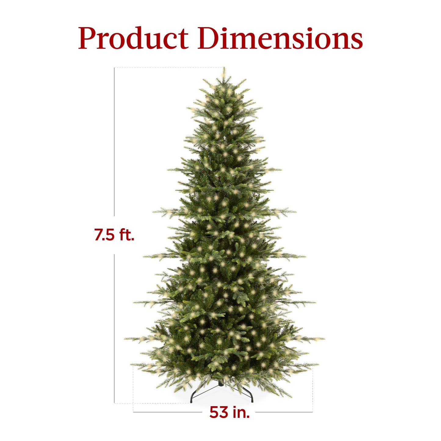 Pre-Lit Artificial Aspen Noble Fir Christmas Tree w/ Metal Stand