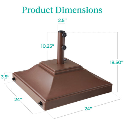 Mobile Umbrella Base, Fillable Stand w/ 4 Wheels, 2 Locks, 120lb Capacity