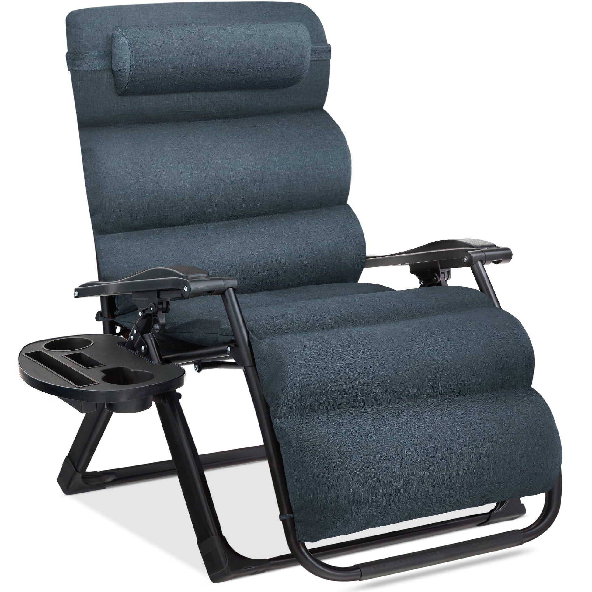Oversized Zero Gravity Chair, Folding Outdoor Recliner w/ Removable Cushion