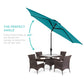 Outdoor Steel Market Patio Umbrella Decoration w/ Tilt, Crank Lift - 10ft