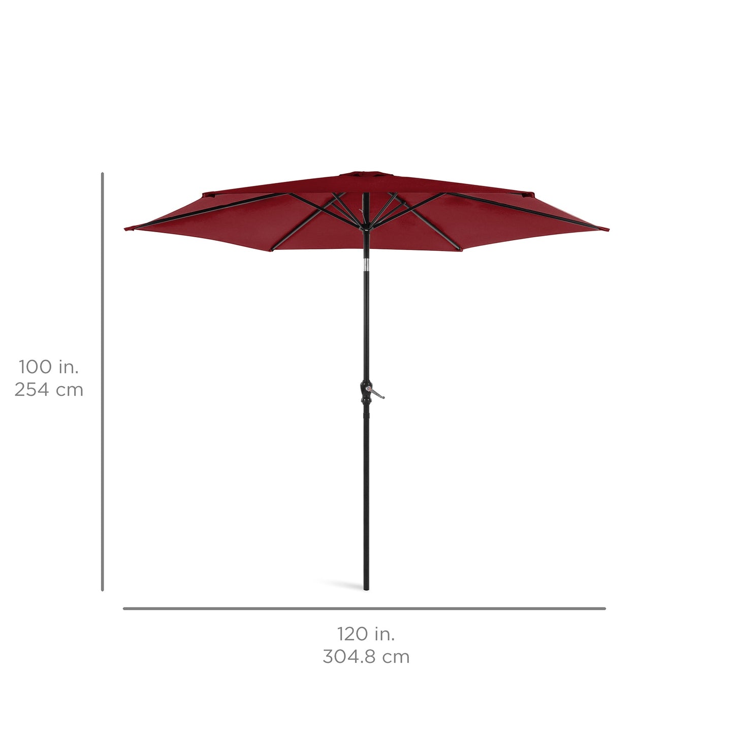 Outdoor Steel Market Patio Umbrella Decoration w/ Tilt, Crank Lift - 10ft