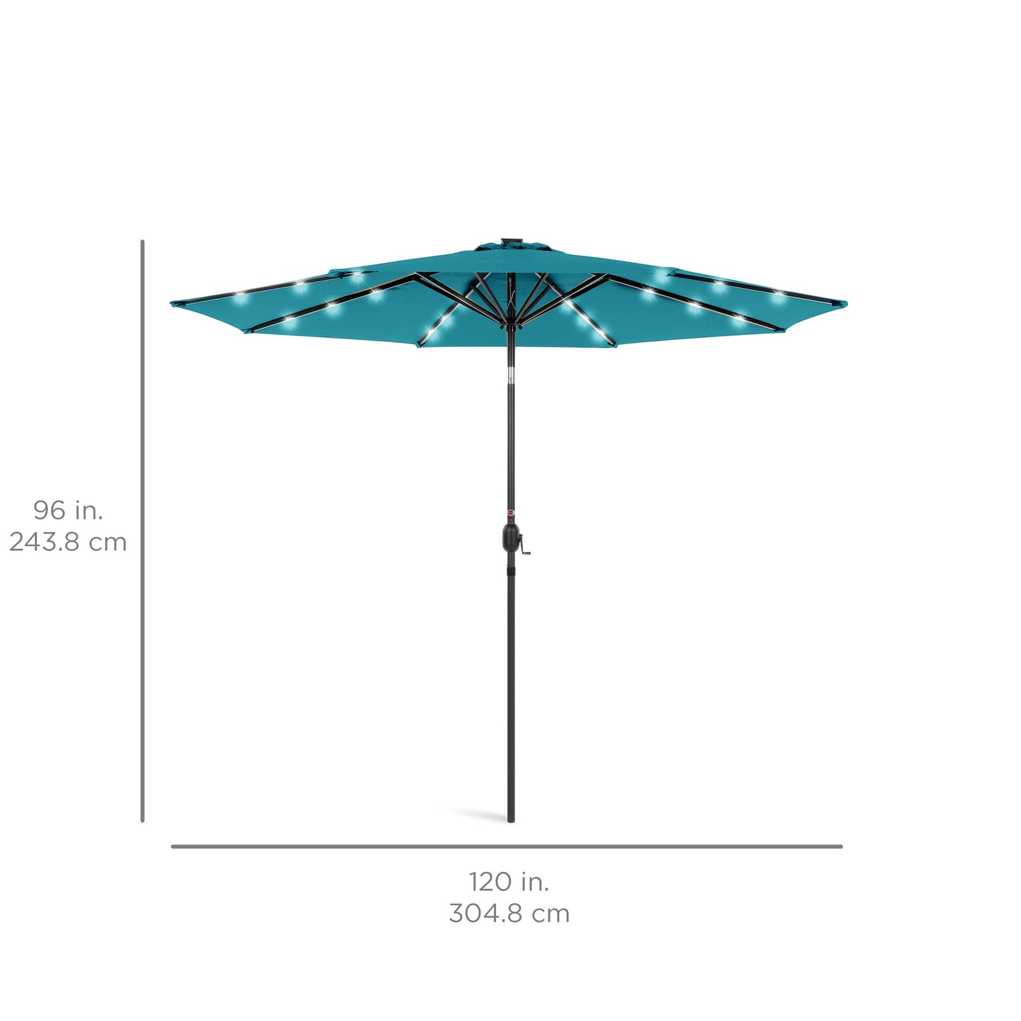 Solar LED Lighted Patio Umbrella w/ Tilt Adjustment, UV-Resistance - 10ft