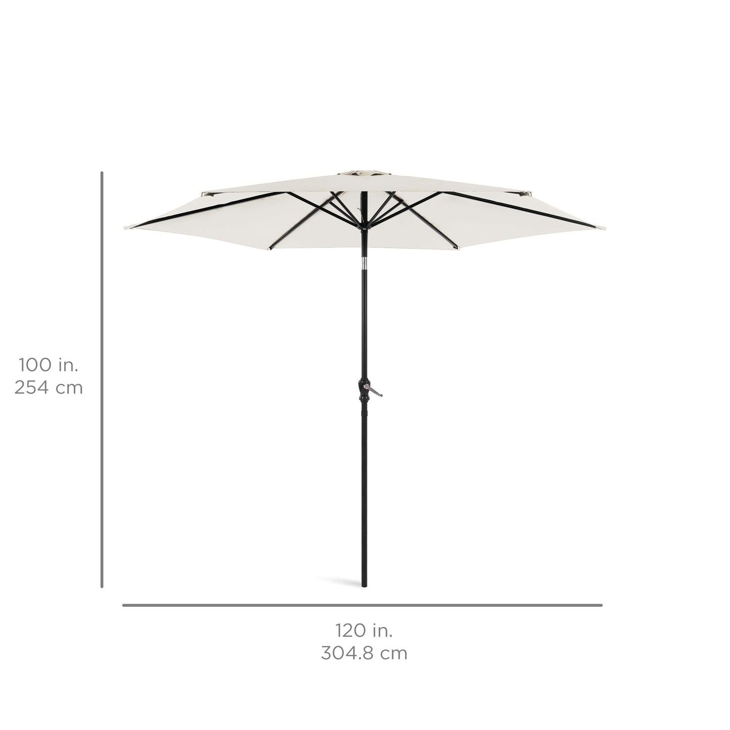 Outdoor Steel Market Patio Umbrella Decoration w/ Tilt, Crank Lift - 10ft