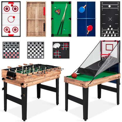 13-in-1 Combo Game Table Set w/ Ping Pong, Foosball, Basketball, Air Hockey