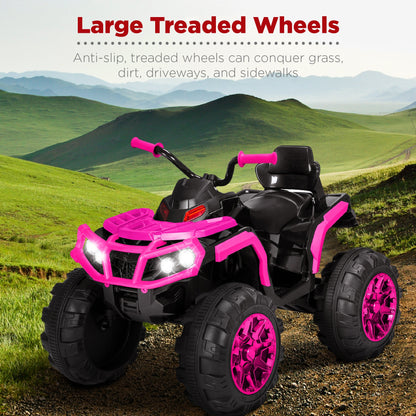 12V Kids Ride-On 4-Wheeler Quad ATV Car w/ 3.7mph Max, Bluetooth, Headlights