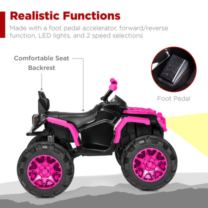 12V Kids Ride-On 4-Wheeler Quad ATV Car w/ 3.7mph Max, Bluetooth, Headlights