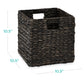 Set of 5 Collapsible Hyacinth Storage Baskets w/ Inserts - 10.5x10.5in