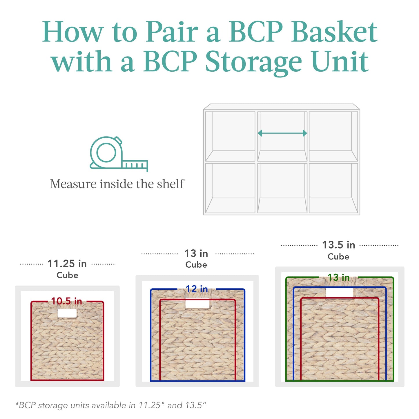 Set of 5 Collapsible Hyacinth Storage Baskets w/ Inserts - 13x13in