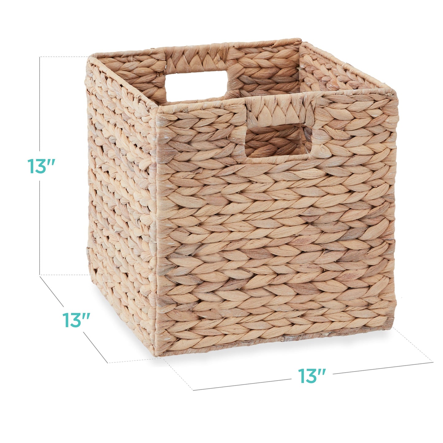 Set of 5 Collapsible Hyacinth Storage Baskets w/ Inserts - 13x13in