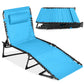 Portable Patio Chaise Lounge Chair Outdoor Recliner w/ Pillow