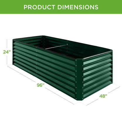 Outdoor Metal Raised Garden Bed for Vegetables, Flowers, Herbs - 8x4x2ft