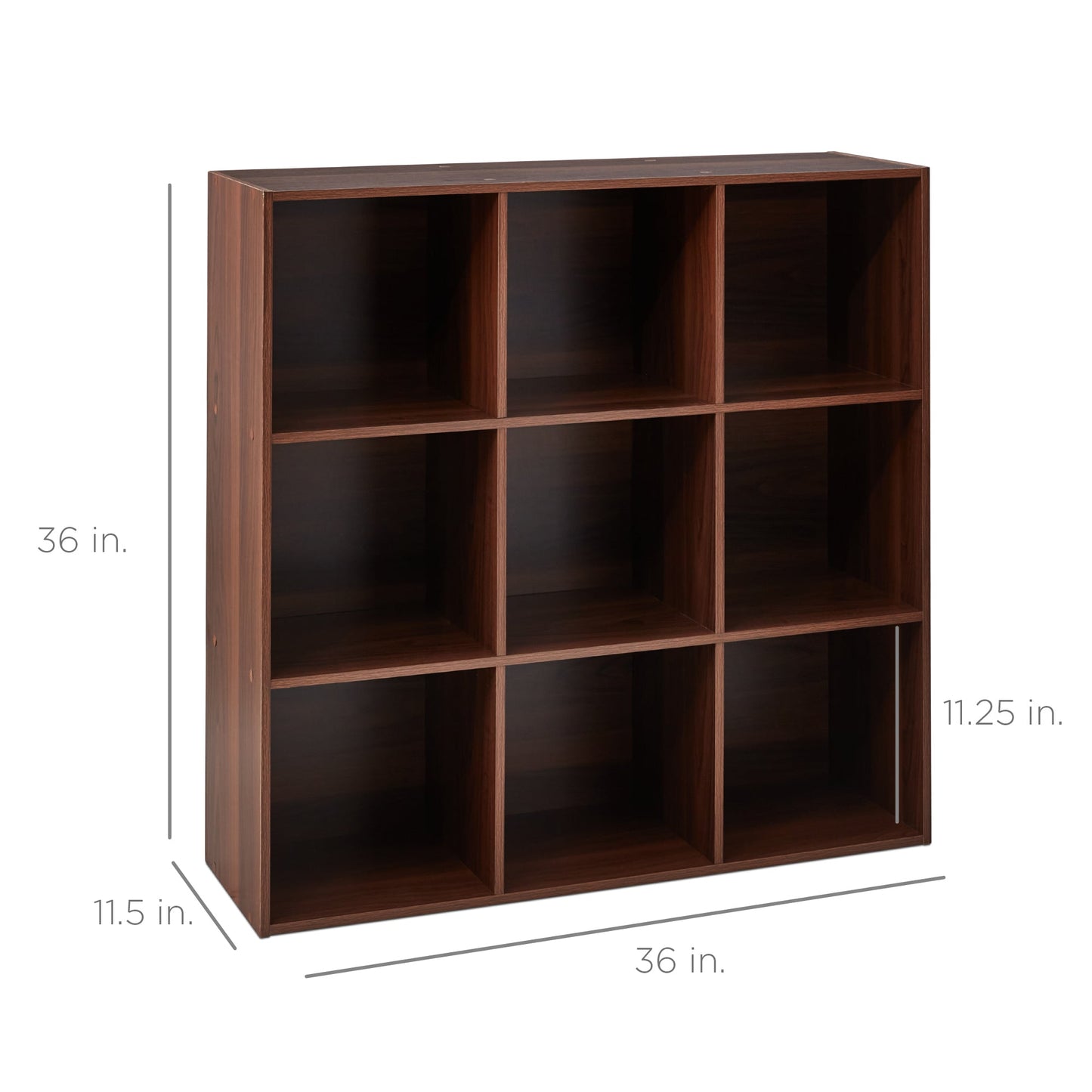 9-Cube Bookshelf Storage Display w/ 3 Removable Panels, Customizable Design