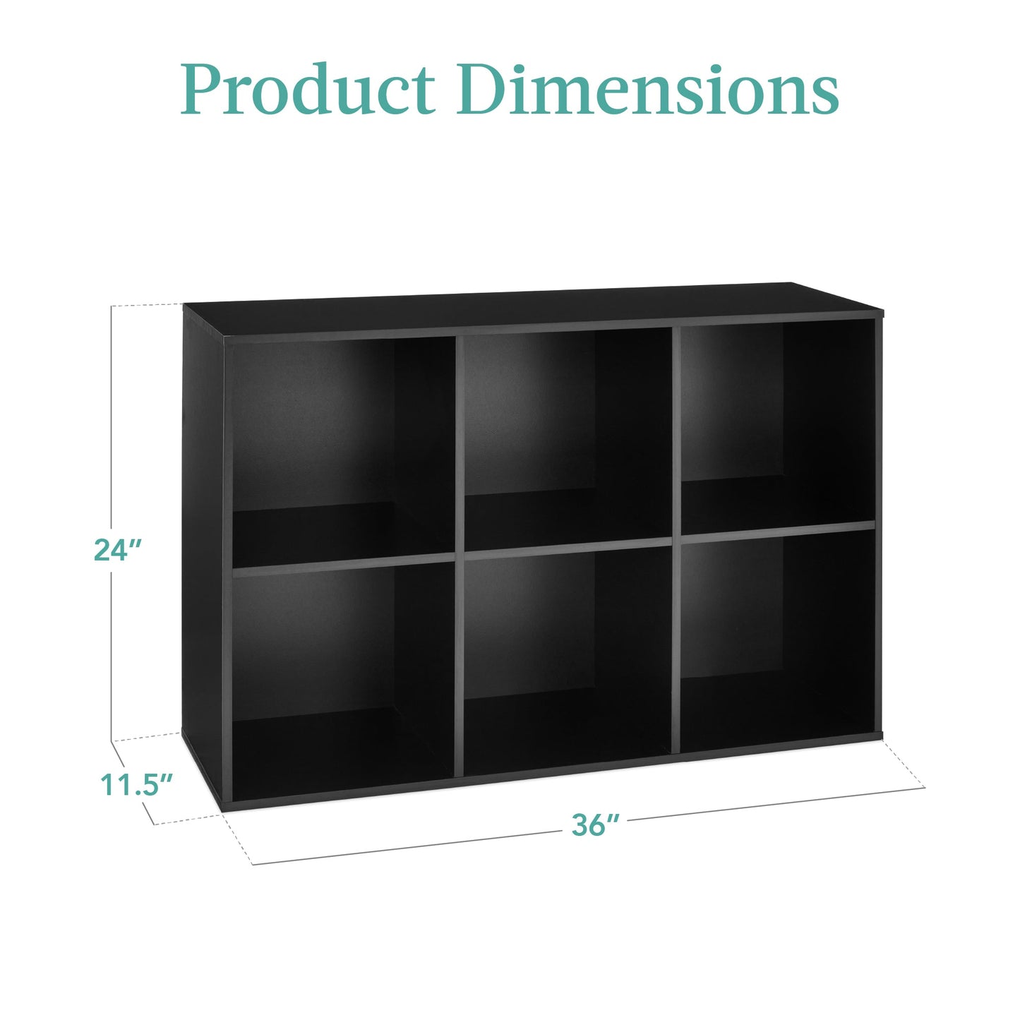 6-Cube Bookshelf, 11in Storage Display w/ Removable Panels, Customizable