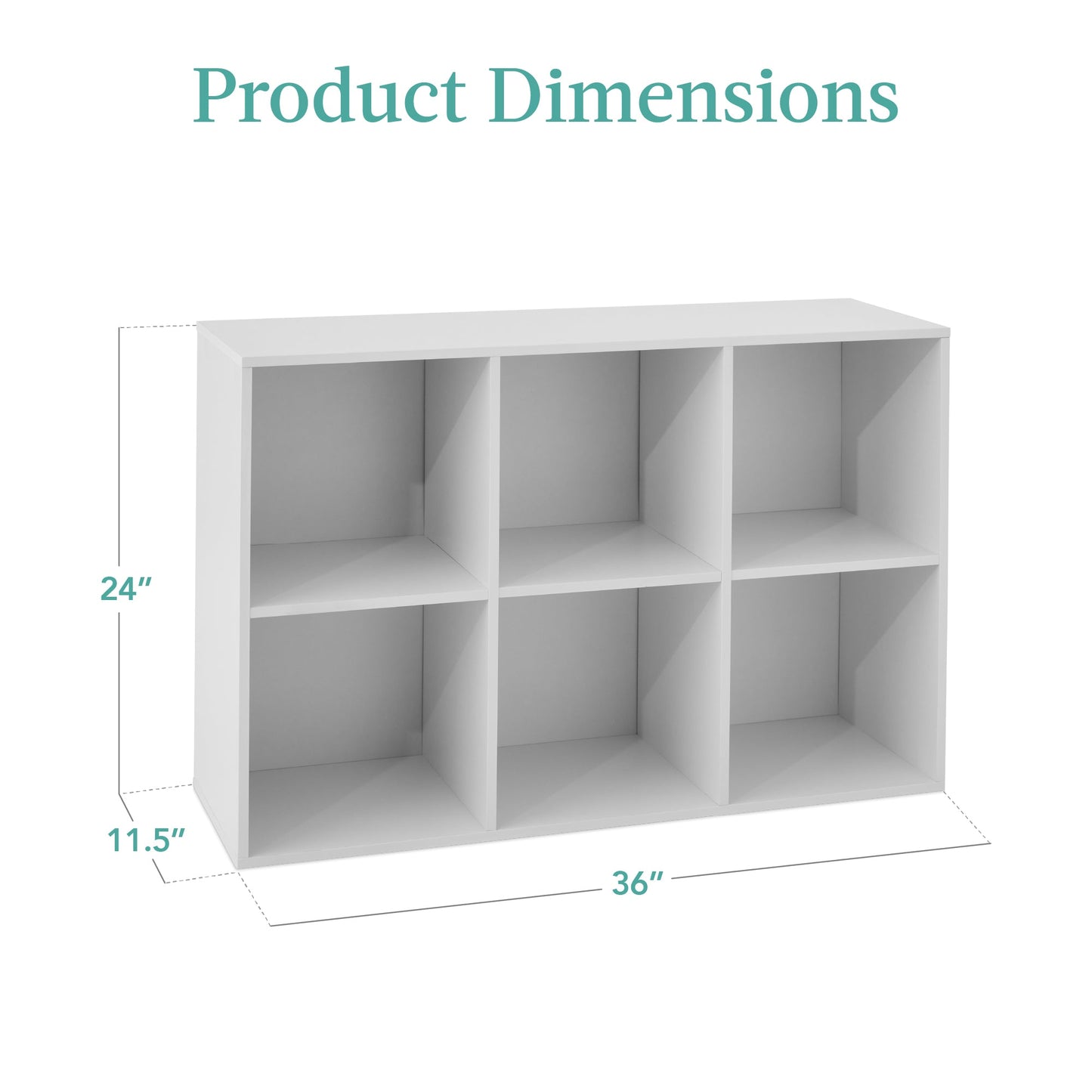 6-Cube Bookshelf, 11in Storage Display w/ Removable Panels, Customizable