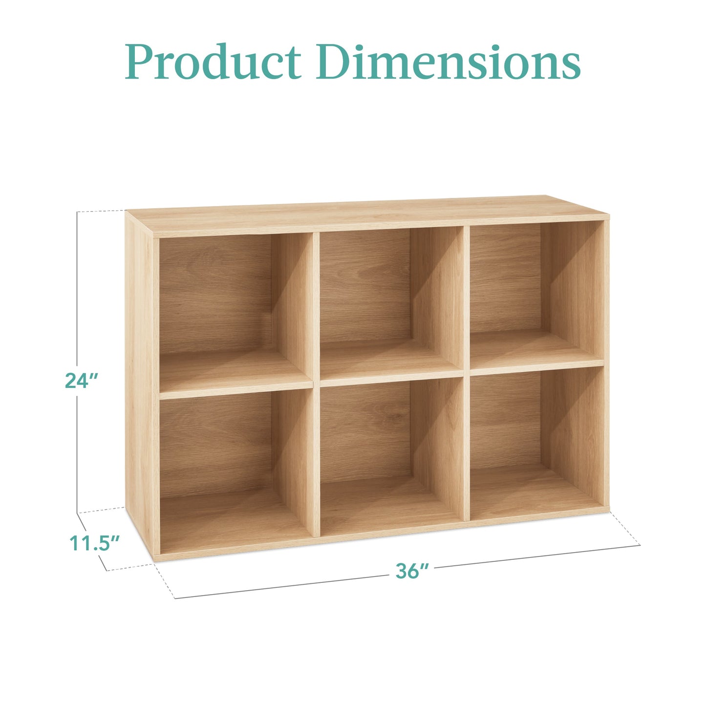 6-Cube Bookshelf, 11in Storage Display w/ Removable Panels, Customizable