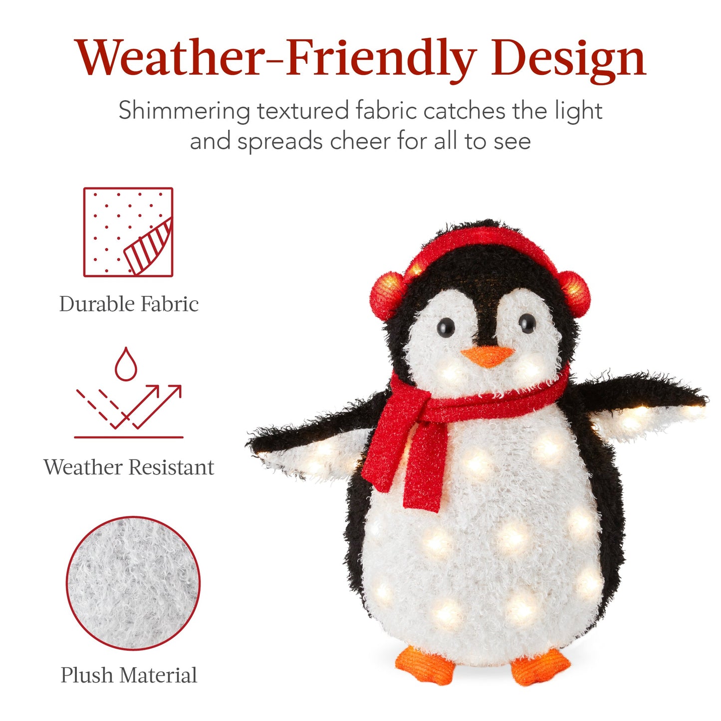 2pc Lighted Pop-Up Penguin Family Christmas Decoration w/ 150 Lights - 3ft