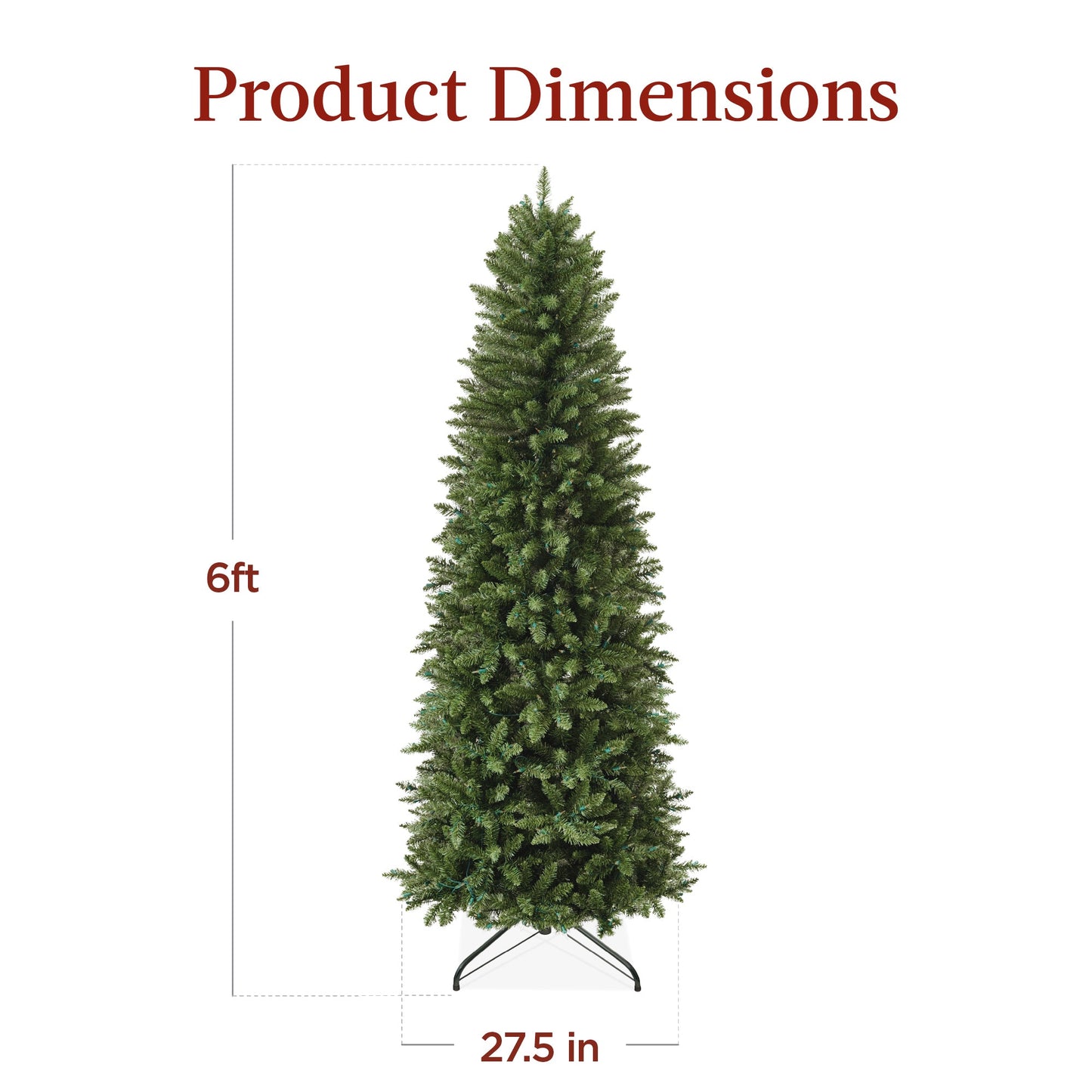 Pre-Lit Spruce Pencil Christmas Tree w/ Incandescent Lights