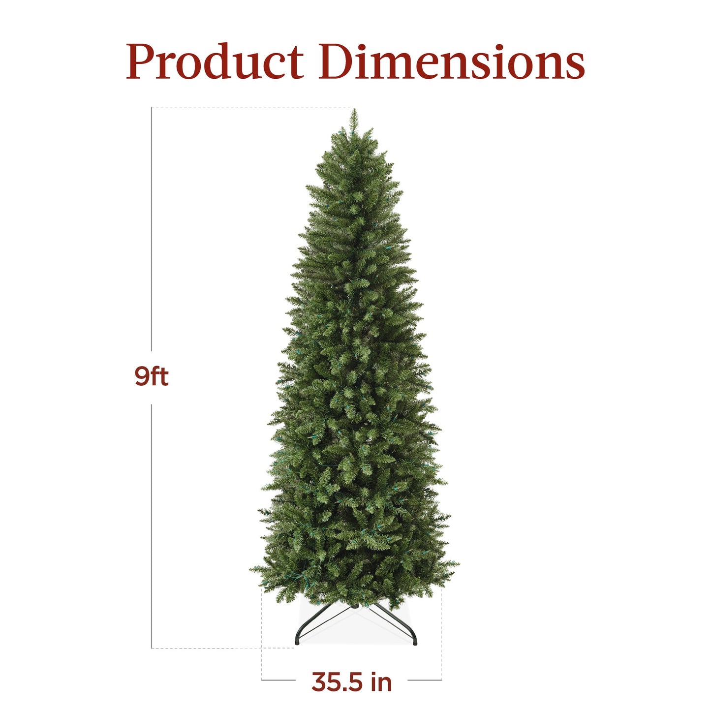 Pre-Lit Spruce Pencil Christmas Tree w/ Incandescent Lights