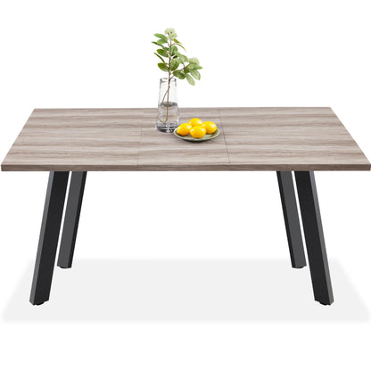 Modern Extendable Dining Table w/ Leaf Extension, 2 Locks - 47 to 63in