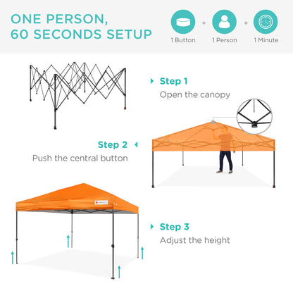 One-Person Setup Instant Pop Up Canopy w/ Wheeled Bag - 10x10ft