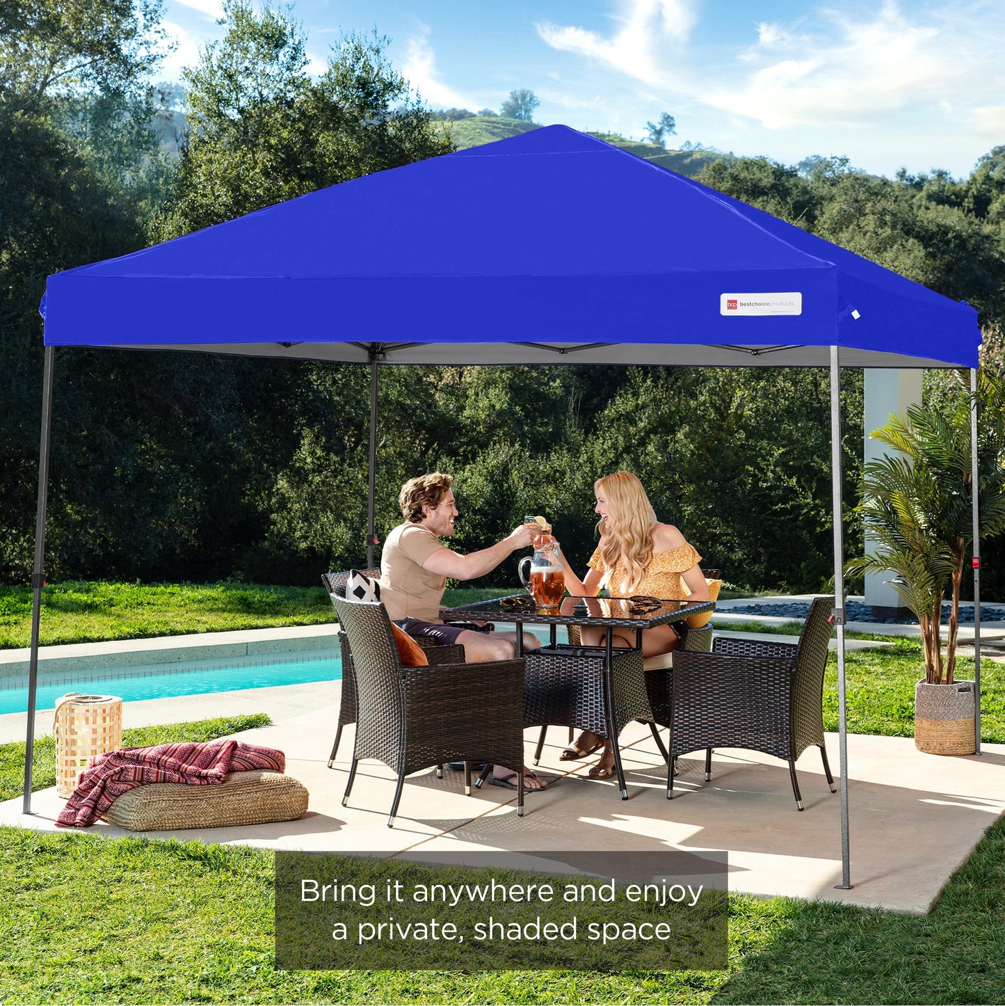 One-Person Setup Instant Pop Up Canopy w/ Wheeled Bag - 10x10ft
