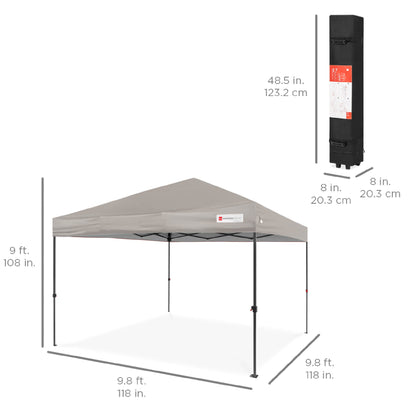 One-Person Setup Instant Pop Up Canopy w/ Wheeled Bag - 10x10ft